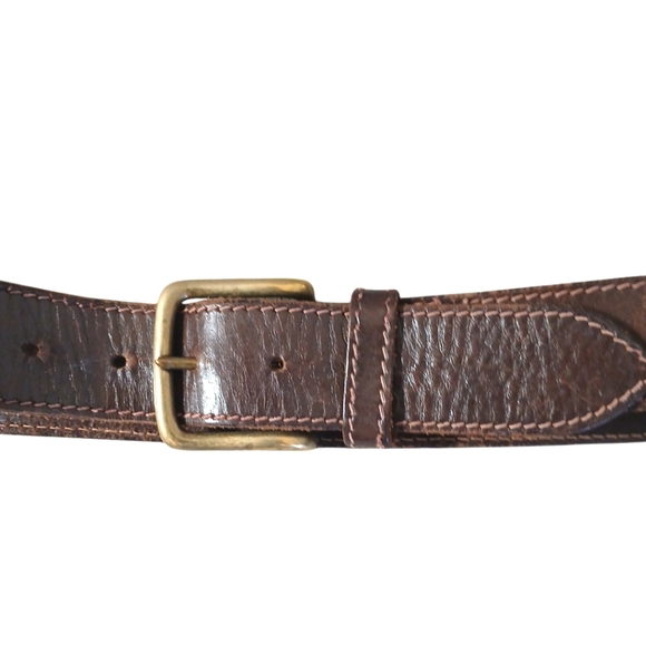 Two Genuine Leather Brown Western Belts Women's size M-L 31-35 in waist - Picture 2 of 11